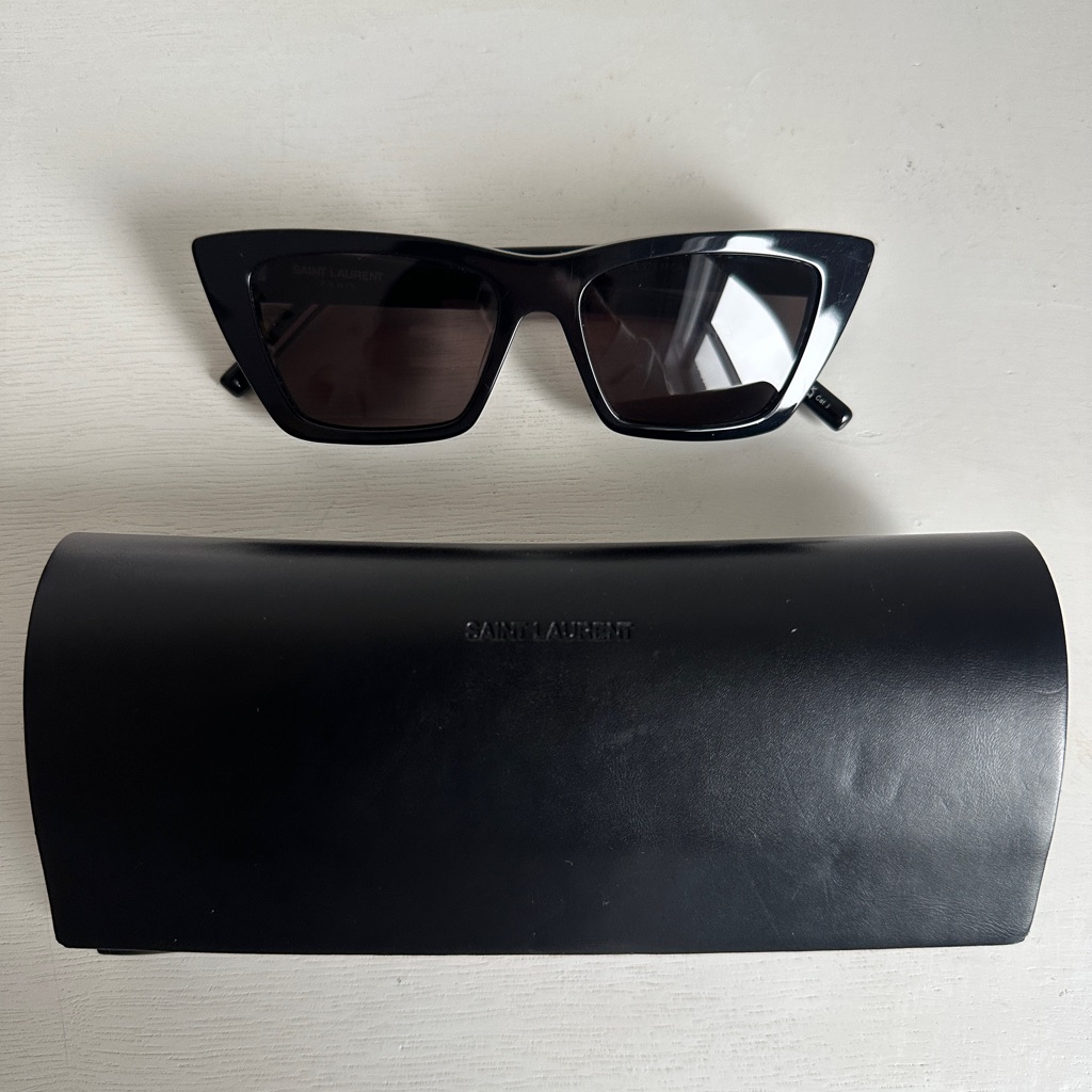 Saint Laurent Glossy Black Cat-Eye Sunglasses